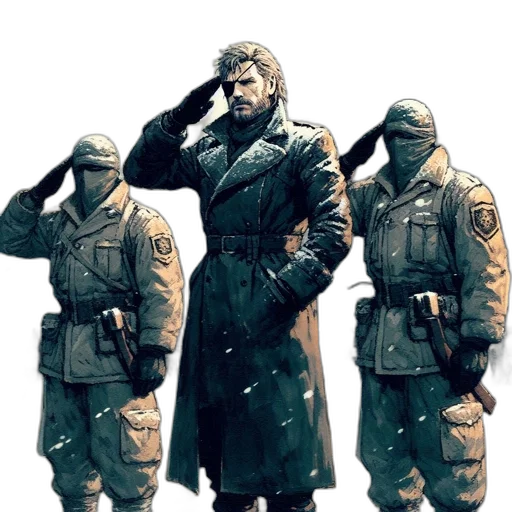 jacket, staff, concept art, comic book art, pixel art, fantasy art, snow, fog transparent PNG cut-out