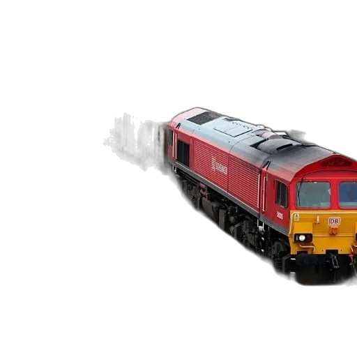 3d render, photorealistic, red, yellow, train, traveling, tracks, bridge transparent PNG cut-out