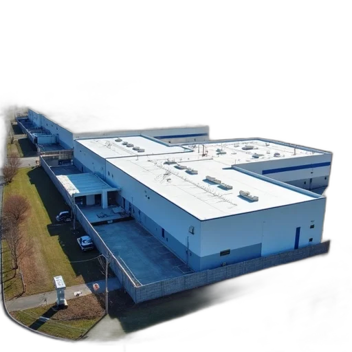 building, 3d render, aerial, view, modern, industrial, complex, multiple transparent PNG cut-out