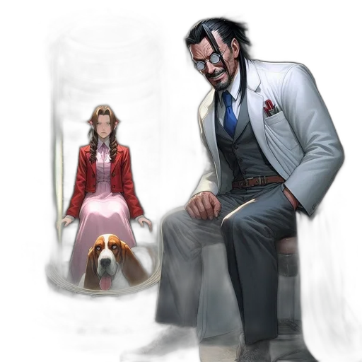 staff, jacket, face, concept art, fantasy art, comic book art, pixel art, fire transparent PNG cut-out