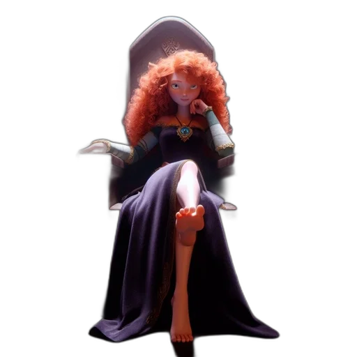 crown, staff, dress, umbrella, concept art, 3d render, fantasy art, comic book art transparent PNG cut-out
