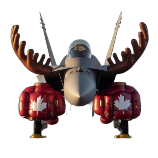 concept art, 3d render, fighter, jet, exaggerated, antler, decorations, rests transparent PNG cut-out