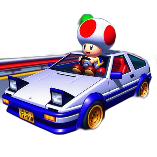 car, weapon, concept art, 3d render, pixel art, vaporwave, mario-like, character transparent PNG cut-out
