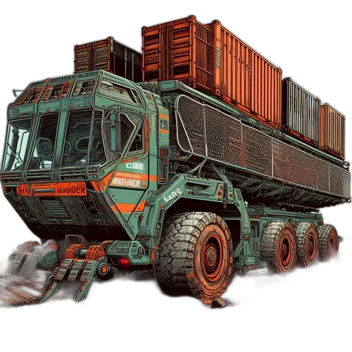 weapon, robot, photorealistic, concept art, 3d render, off-road, vehicle, possibly transparent PNG cut-out
