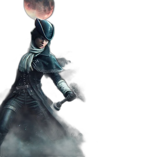 concept art, fantasy art, watercolor, comic book art, outer space, fog, dark, monochrome transparent PNG cut-out
