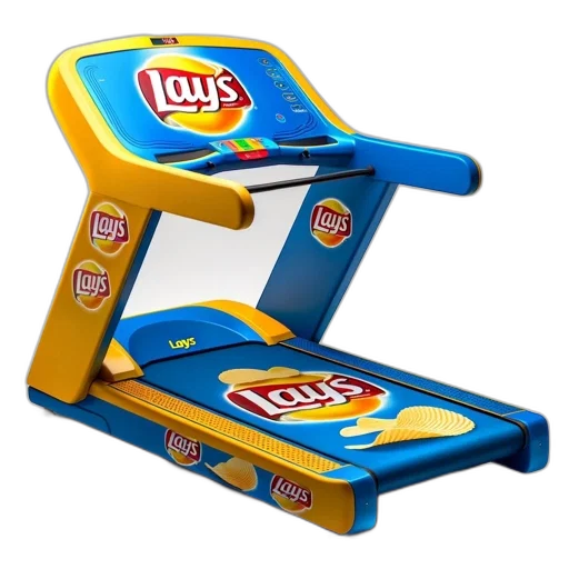 furniture, food, 3d render, photorealistic, lay, potato, chips-branded, treadmill transparent PNG cut-out