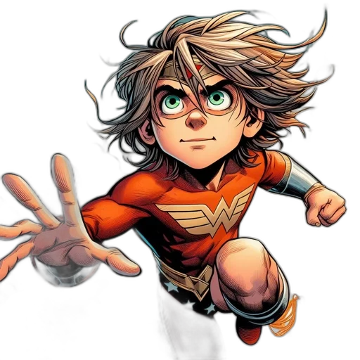 hair, face, comic book art, cartoon, concept art, anime, young, girl transparent PNG cut-out