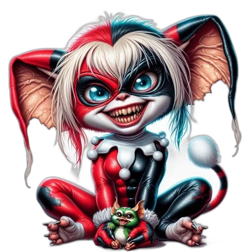 creature, comic book art, concept art, cartoon, hybrid, human-feline, exaggerated, features transparent PNG cut-out