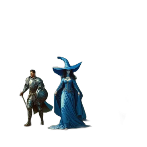 dragon, staff, sword, dress, concept art, 3d render, fantasy art, pixel art transparent PNG cut-out
