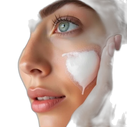 face, mask, hair, photorealistic transparent PNG cut-out
