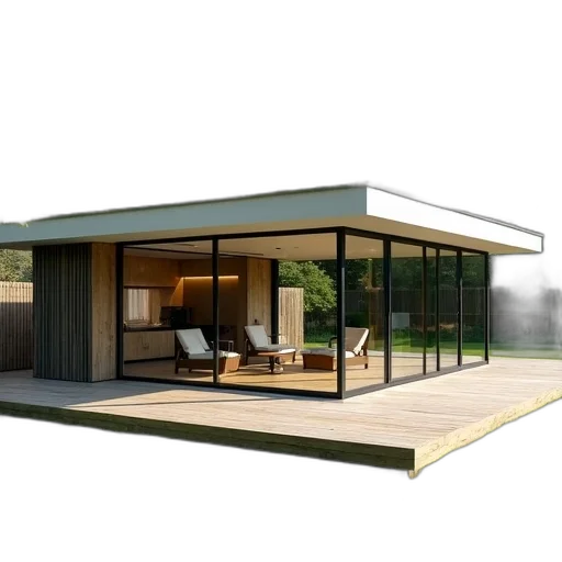 furniture, building, 3d render, photorealistic, concept art, modern, glass, house transparent PNG cut-out