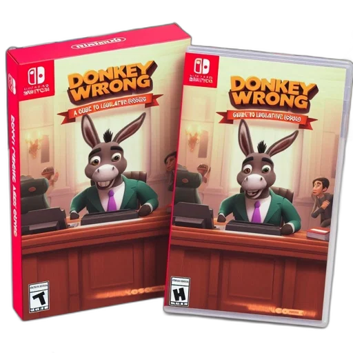 concept art, 3d render, nintendo, switch, game, case, featuring, donkey transparent PNG cut-out