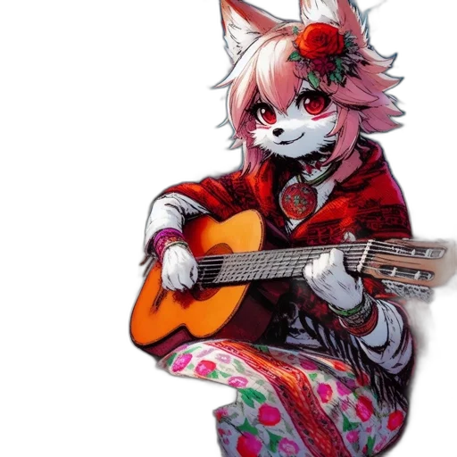 animal, jacket, mask, staff, anime, pixel art, concept art, vaporwave transparent PNG cut-out