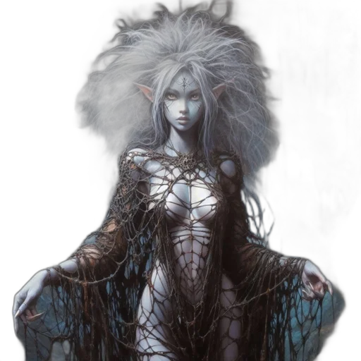 creature, hair, dragon, dress, fantasy art, concept art, comic book art, pixel art transparent PNG cut-out