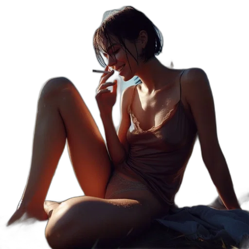 dress, jewelry, face, photorealistic, concept art, oil painting, fantasy art, fire transparent PNG cut-out