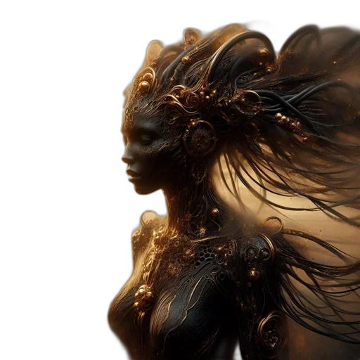 hair, dragon, creature, crown, 3d render, photorealistic, concept art, fantasy art transparent PNG cut-out