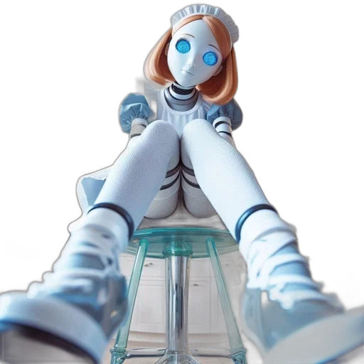 robot, staff, weapon, sword, concept art, 3d render, outer space, underwater transparent PNG cut-out