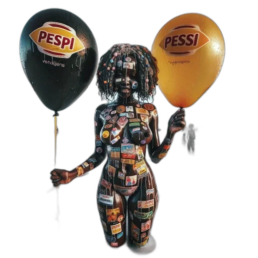 3d render, individual, stands, beachfront, clutching, two, large, branded transparent PNG cut-out