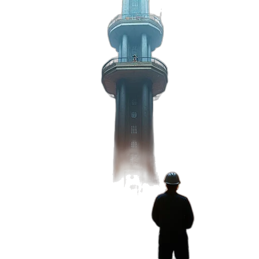 staff, robot, building, concept art transparent PNG cut-out