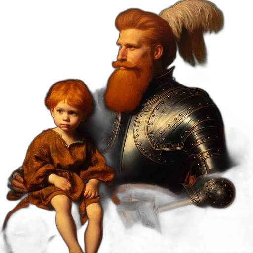 fantasy art, concept art, photorealistic, pixel art, man, clad, armor, carries transparent PNG cut-out
