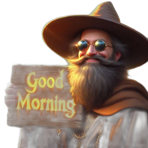 staff, hat, 3d render, fantasy art, concept art, photorealistic, elderly, man transparent PNG cut-out