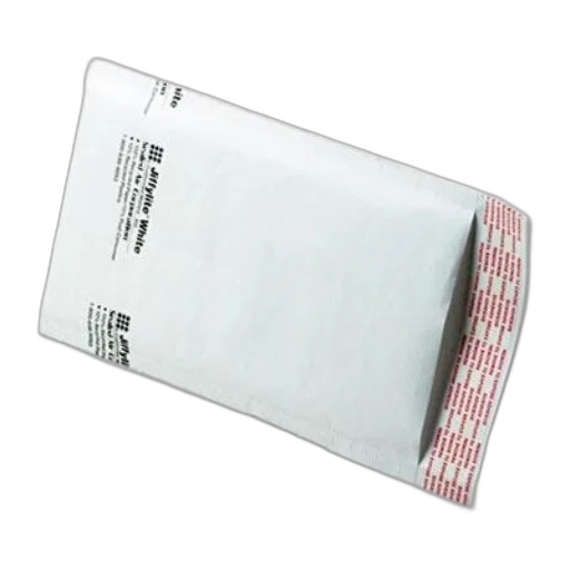 weapon, white, padded, envelope, red, tape, side, labeled transparent PNG cut-out
