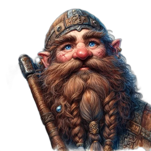 face, staff, fantasy art, concept art, photorealistic, 3d render, mountain-dwelling, dwarf transparent PNG cut-out