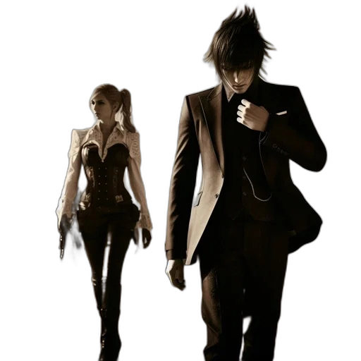 jacket, staff, concept art, 3d render, comic book art, fantasy art, monochrome, dark transparent PNG cut-out