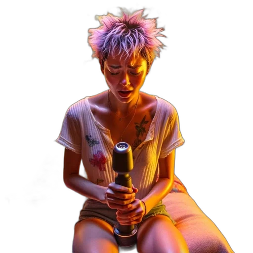 staff, weapon, bottle, creature, cyberpunk, concept art, vaporwave, anime transparent PNG cut-out