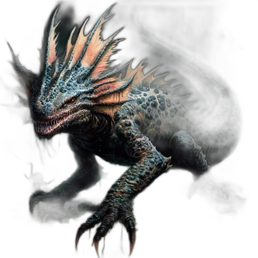 dragon, creature, animal, staff, concept art, fantasy art, photorealistic, 3d render transparent PNG cut-out