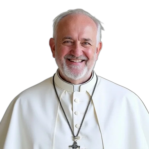 staff, portrait, man, white, beard, mustache, wearing, cassock transparent PNG cut-out