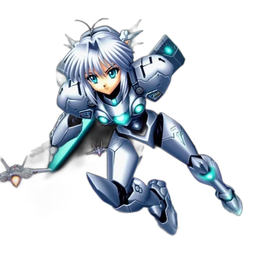 robot, weapon, staff, jacket, concept art, anime, pixel art, 3d render transparent PNG cut-out