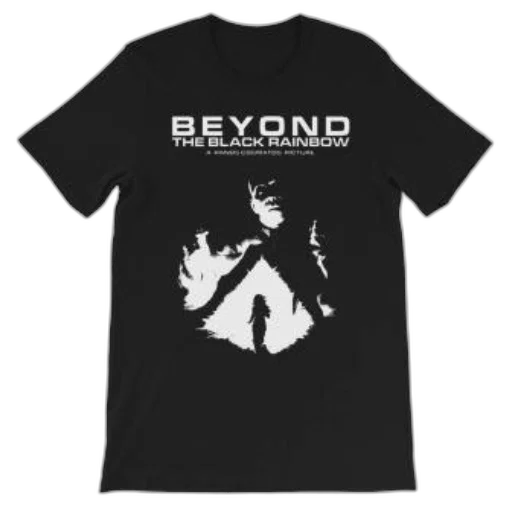 black, t-shirt, white, text, beyond, rainbow, abstract, design transparent PNG cut-out
