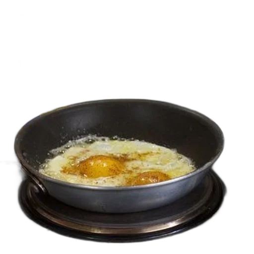 food, jewelry, weapon, crown, 3d render, photorealistic, pan, eggs transparent PNG cut-out