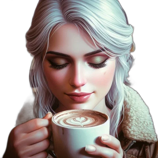 face, fantasy art, photorealistic, pixel art, comic book art, snow, dark, monochrome transparent PNG cut-out