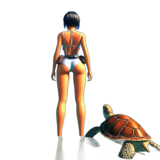 animal, concept art, 3d render, pixel art, photorealistic, beach, underwater, woman transparent PNG cut-out