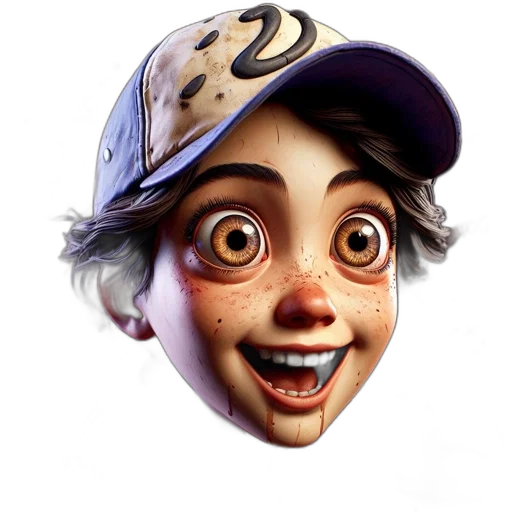 face, mask, creature, hat, 3d render, concept art, photorealistic, cartoon transparent PNG cut-out