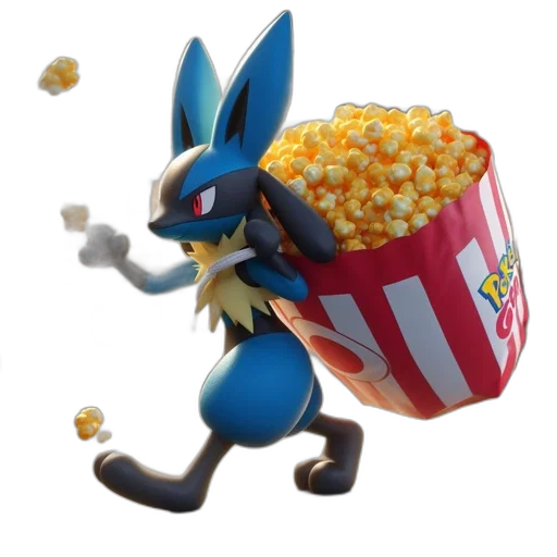 food, 3d render, concept art, animated, blue, creature, jumps, striped transparent PNG cut-out