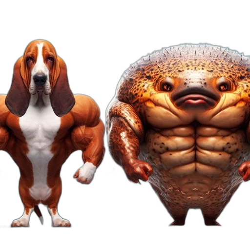 animal, creature, food, concept art, 3d render, photorealistic, fantasy art, two transparent PNG cut-out