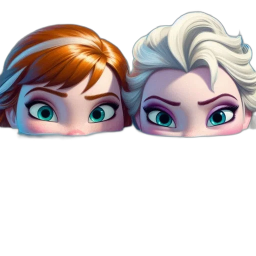 face, crown, concept art, 3d render, pixel art, cartoon, snow, underwater transparent PNG cut-out