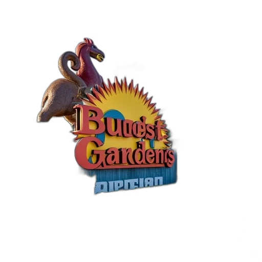 3d render, sign, busch, gardens transparent PNG cut-out