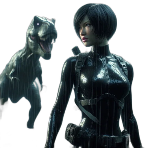 animal, creature, robot, concept art, 3d render, cyberpunk, fantasy art, monochrome transparent PNG cut-out