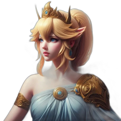 crown, dress, staff, fantasy art, concept art, pixel art, photorealistic, golden transparent PNG cut-out