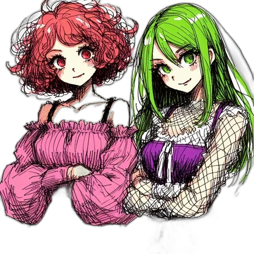 dress, anime, pixel art, watercolor, concept art, green, monochrome, red transparent PNG cut-out