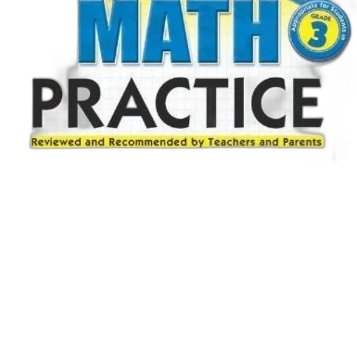 book, cover, titled, math, practice, grade, featuring, blue transparent PNG cut-out