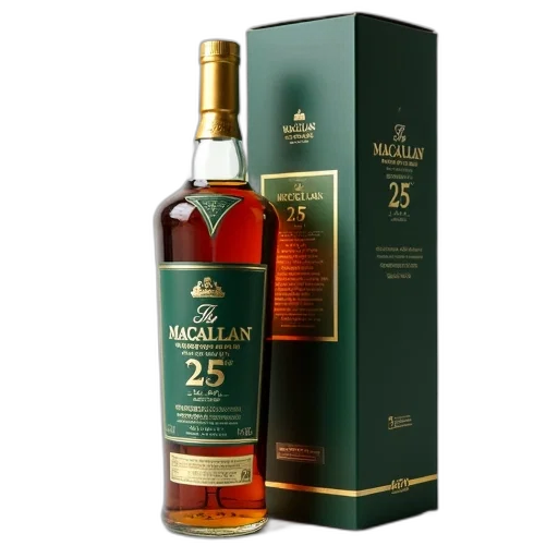 bottle, macallan, fine, oak, year, old, whisky, displayed transparent PNG cut-out