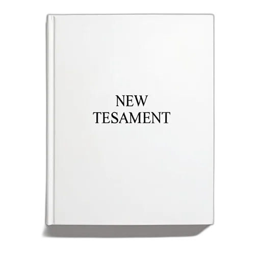 white, book, title, new, testament, center, cover, has transparent PNG cut-out