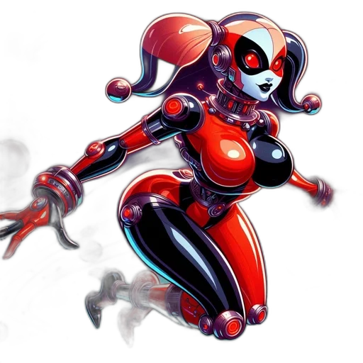 robot, concept art, comic book art, 3d render, fantasy art, red, futuristic, anthropomorphic transparent PNG cut-out
