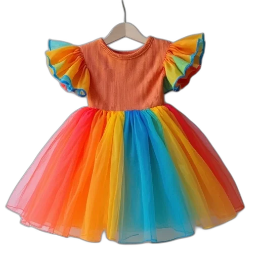 dress, colorful, neon, pastel, monochrome, rainbow, colored, babydoll transparent PNG cut-out