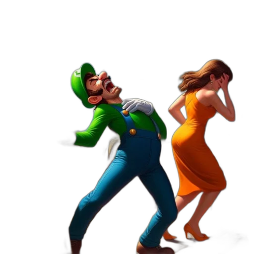 dress, mask, hat, shoes, concept art, 3d render, pixel art, green transparent PNG cut-out